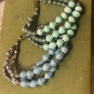 Sea-foam Recycled Paper Bead Bracelet